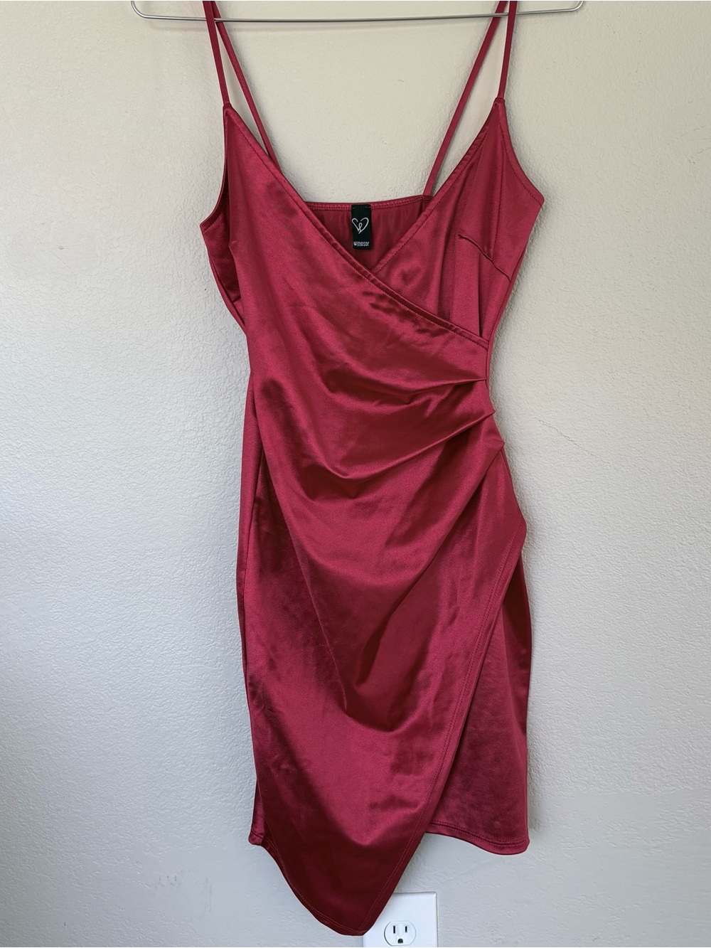 Windsor Satin Wrap Slip Dress - Wine Red